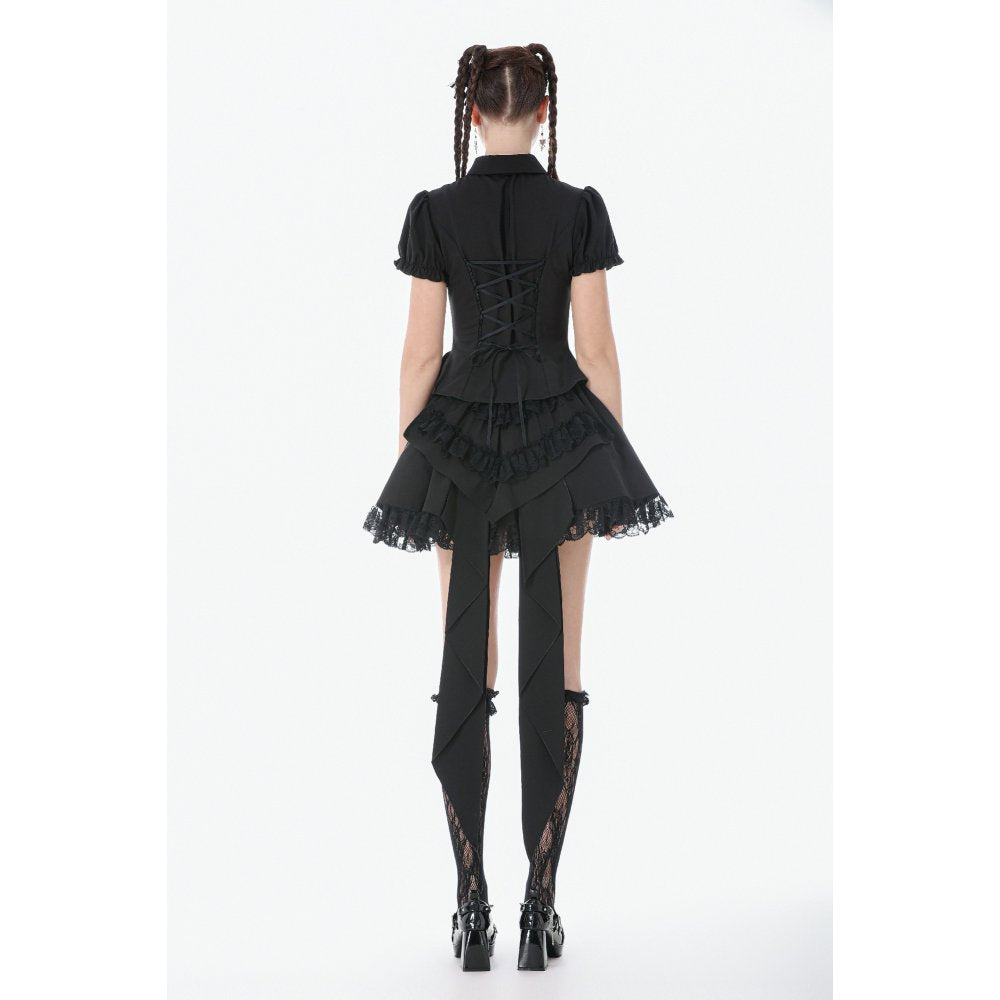 Dark in Love Gothic Lace Waist-Shaping Blouse