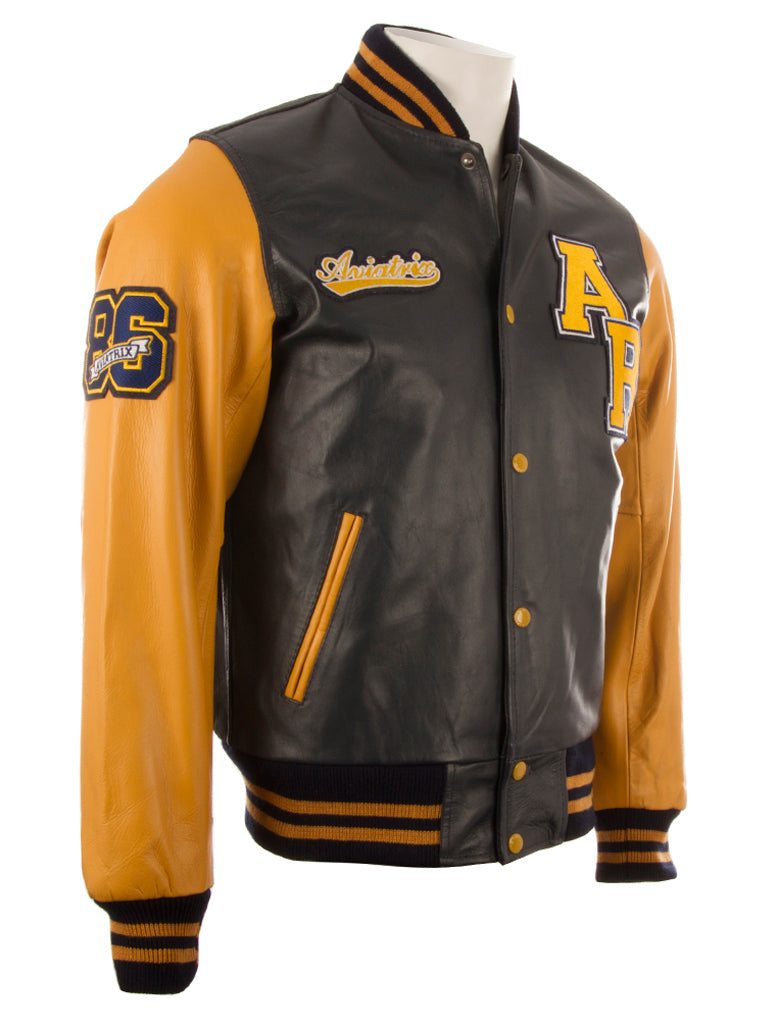 VZH7 Men's Varsity Jacket - Navy/Mustard
