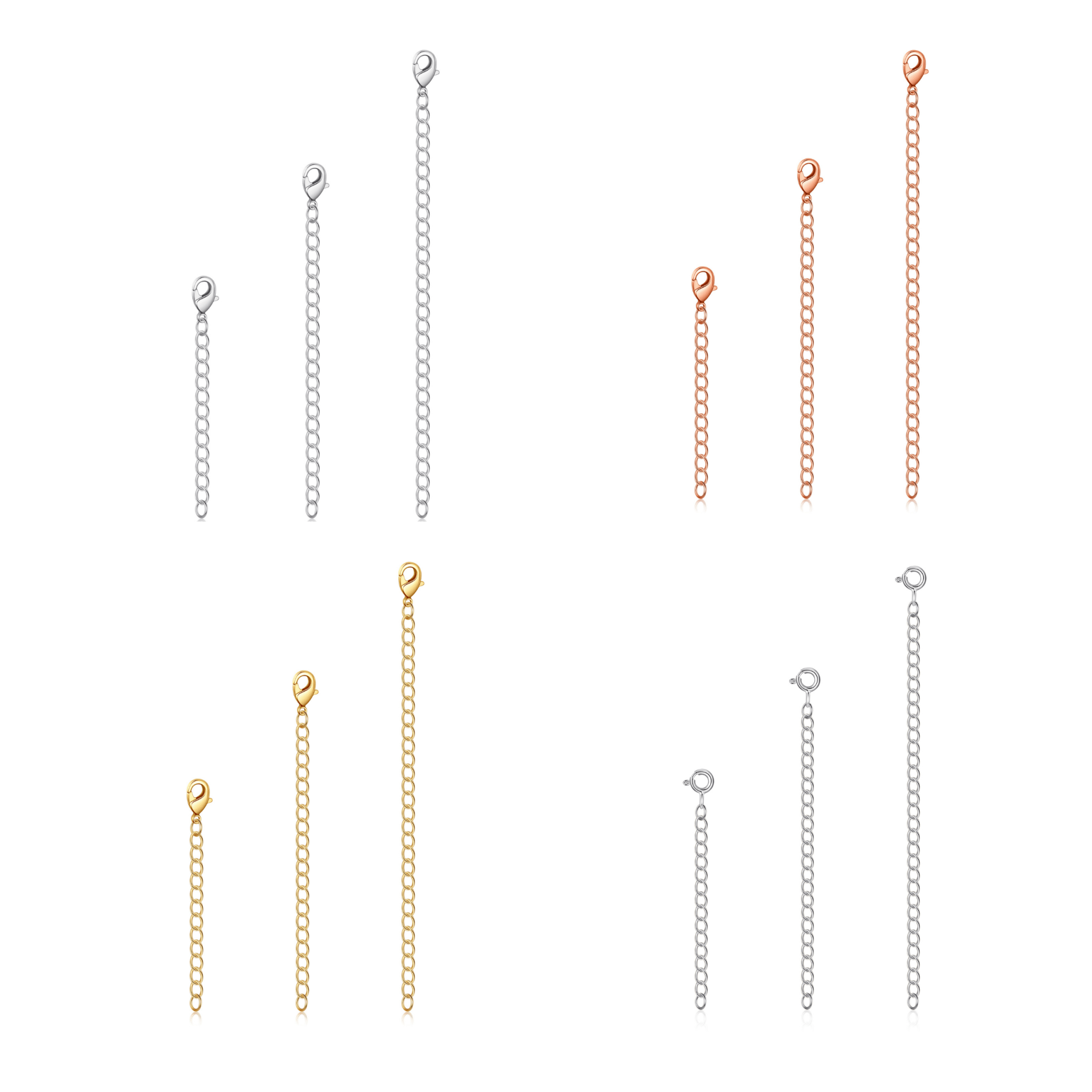 3 Pack of 2" 3" 4" Inch Necklace Chain Extender