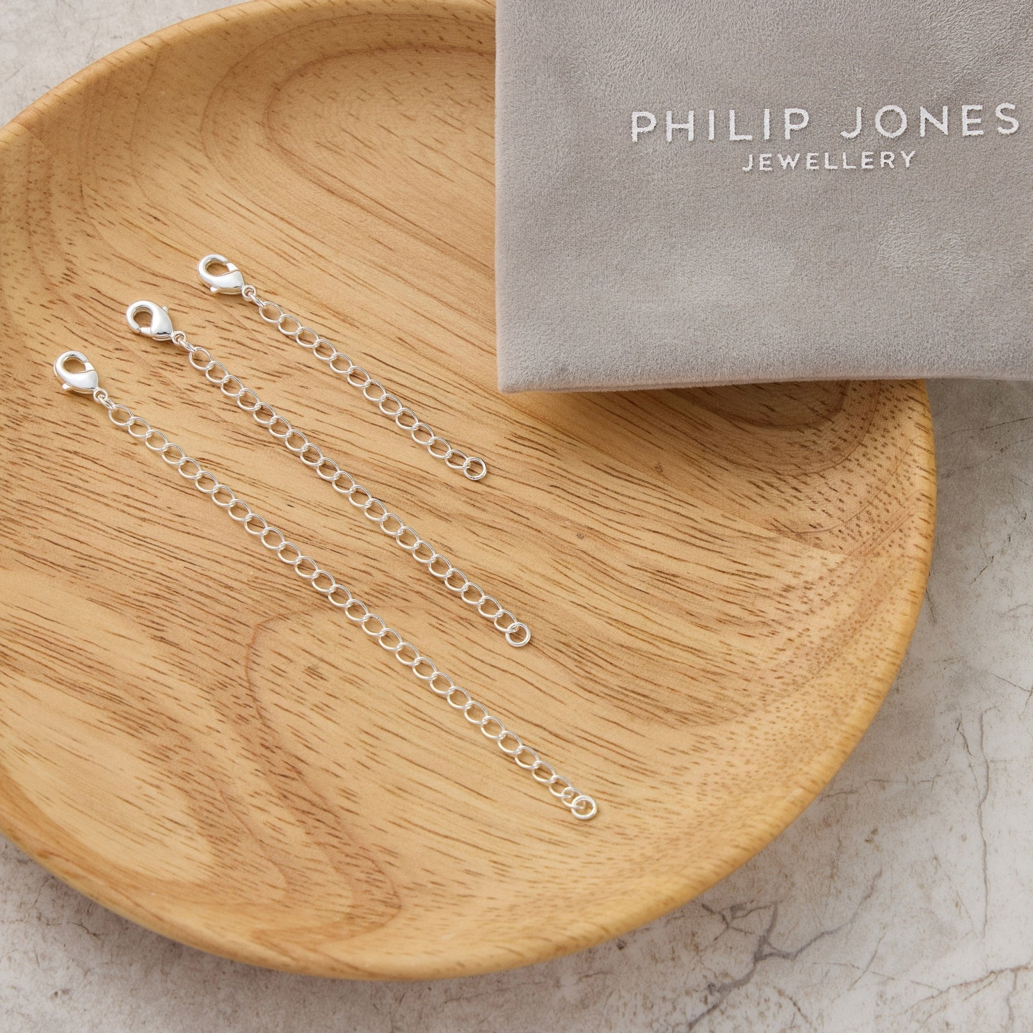 3 Pack of 2" 3" 4" Inch Silver Plated Necklace Chain Extenders