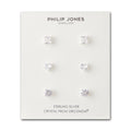 3 Pairs of Sterling Silver Shaped Earrings Created with Zircondia® Crystals