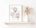 Watercolour Hot Air Balloons Personalised Children's Print