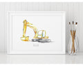 Watercolour Digger Children's wall print