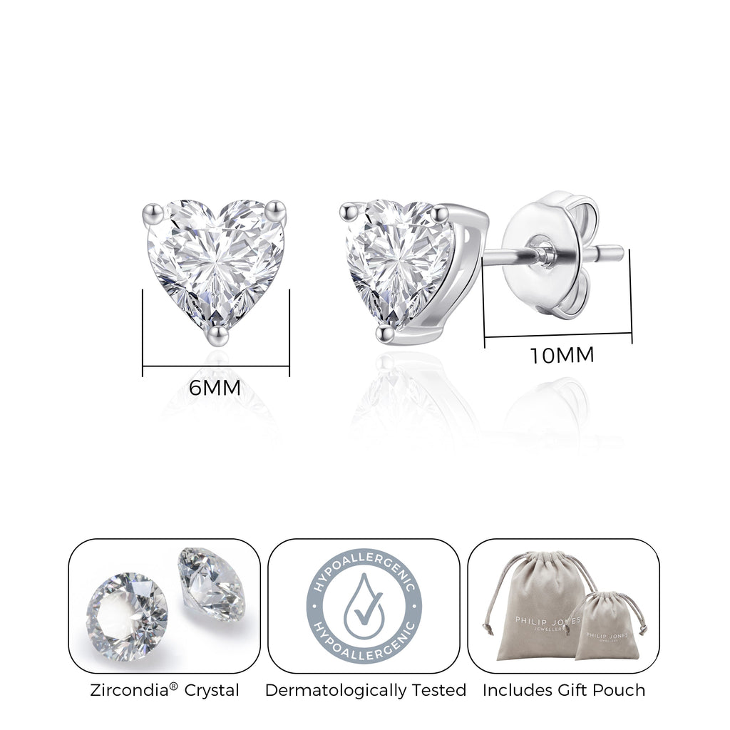 Sister Heart Earrings with Quote Card Created with Zircondia® Crystals
