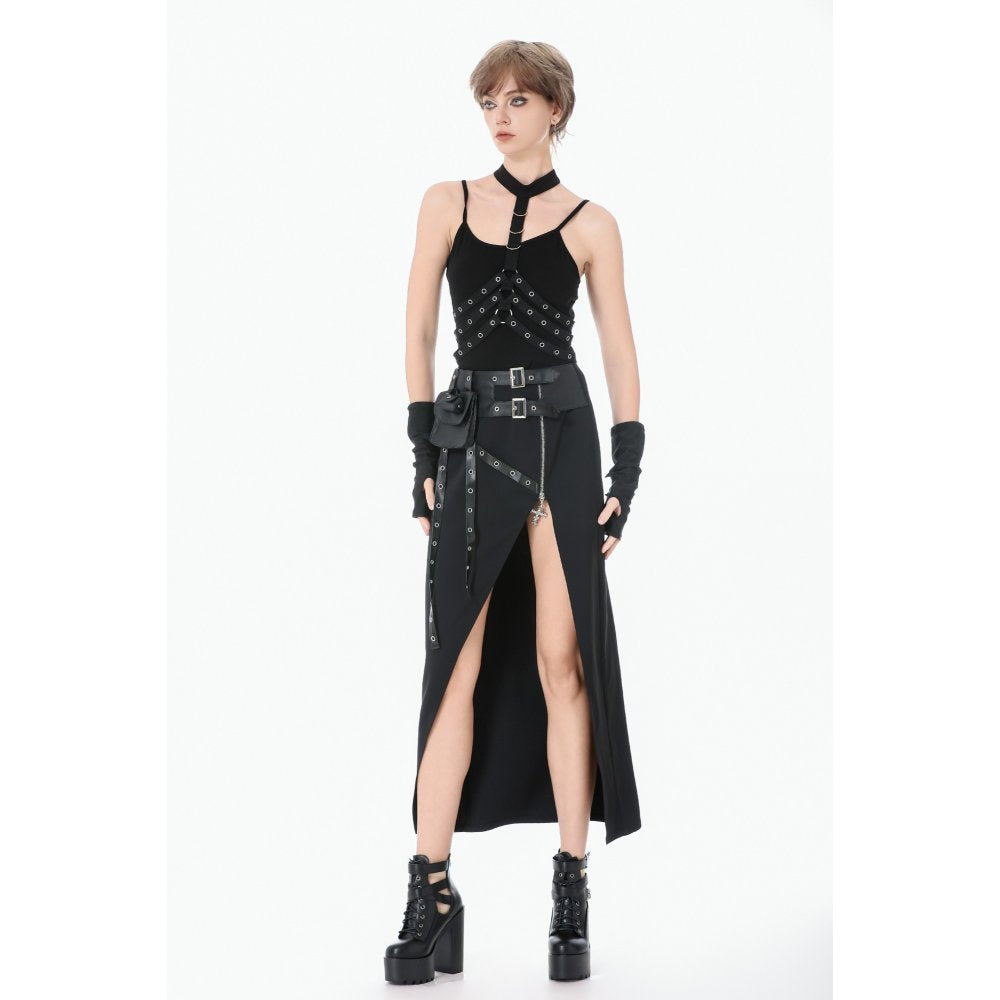 Dark In Love Punk Rib Cage Grommet Waist Cincher
