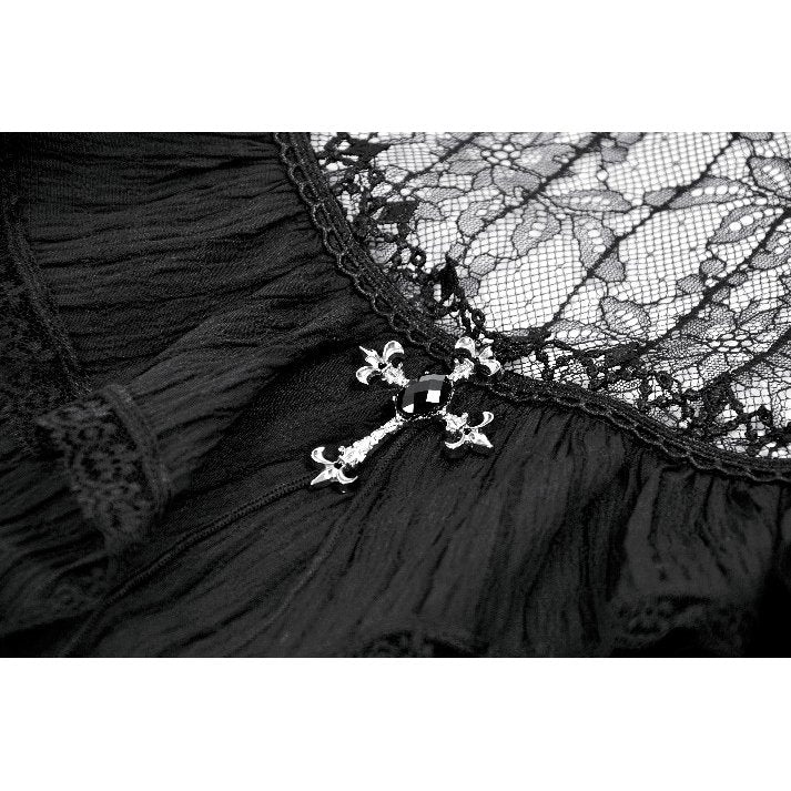 Dark in Love Dark Lace-Framed Silhouette Dress