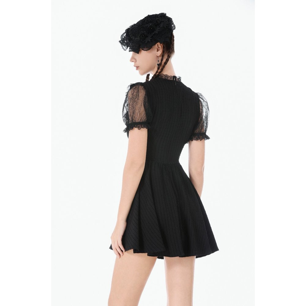 Dark in Love Dark Lace-Framed Silhouette Dress