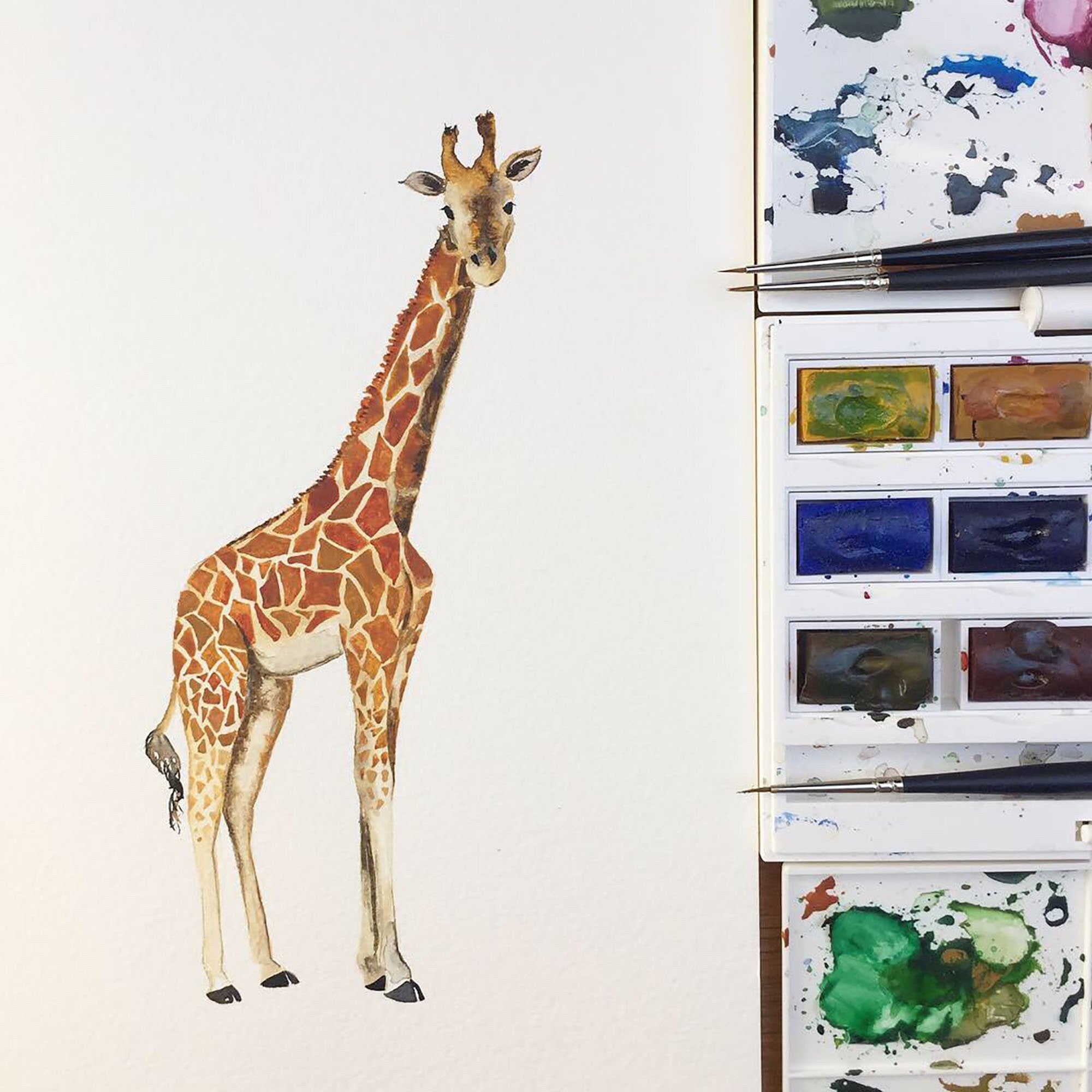 Personalised Safari Animals Nursery Name Print