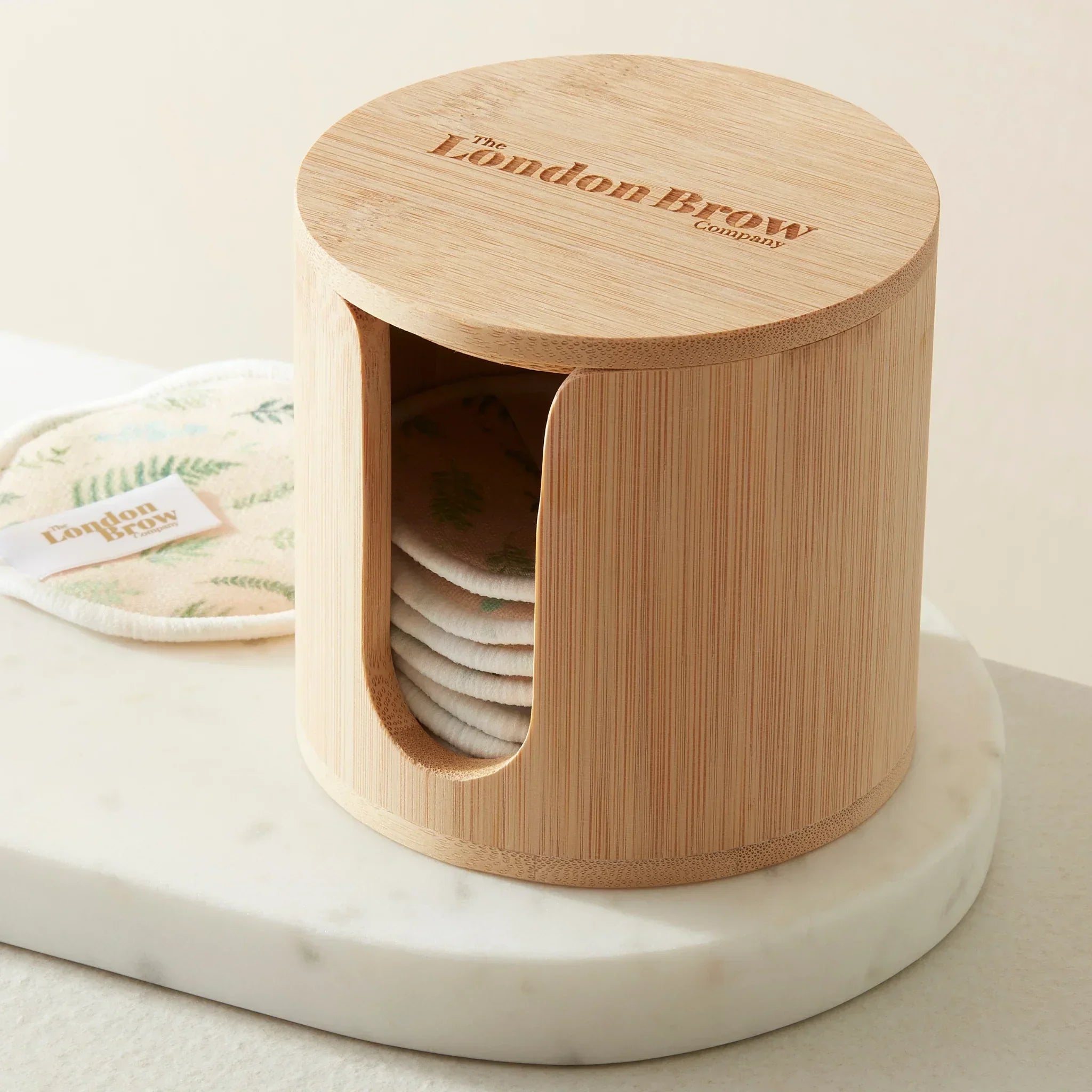 Bamboo Cotton Pad Storage Box