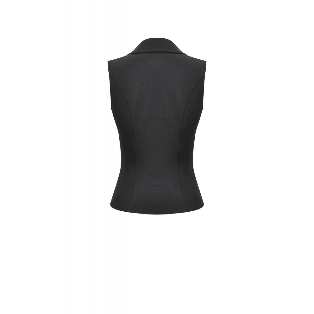 Dark in Love Punk Studded Lace-Up Vest - Alternative Top in Black