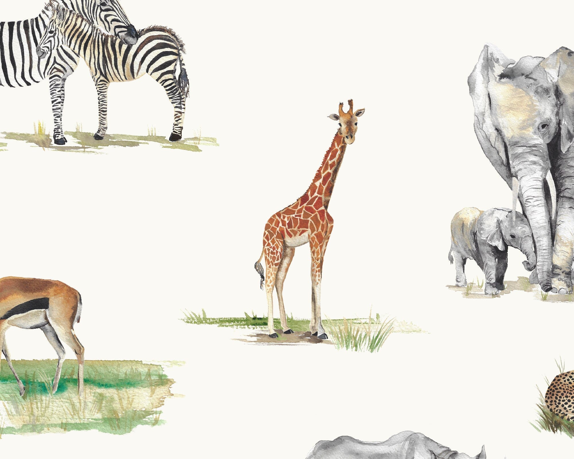 Safari Animals Children's Cotton Curtain Fabric