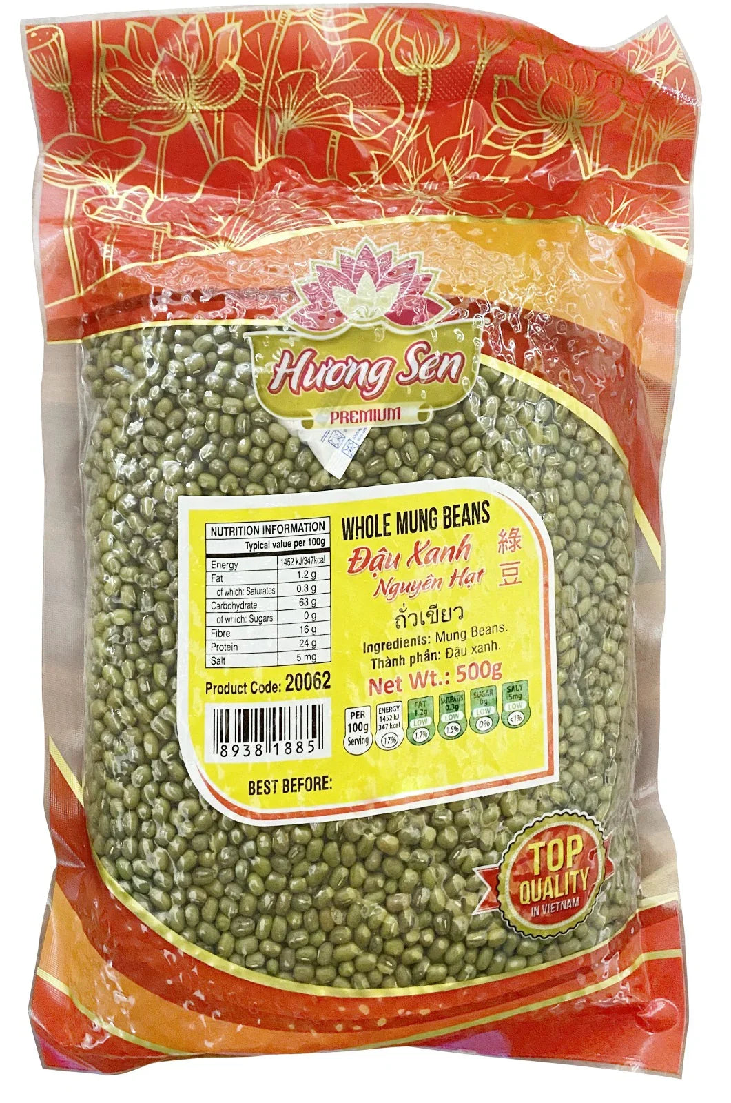 HUONG SEN Whole Mung Beans 500g