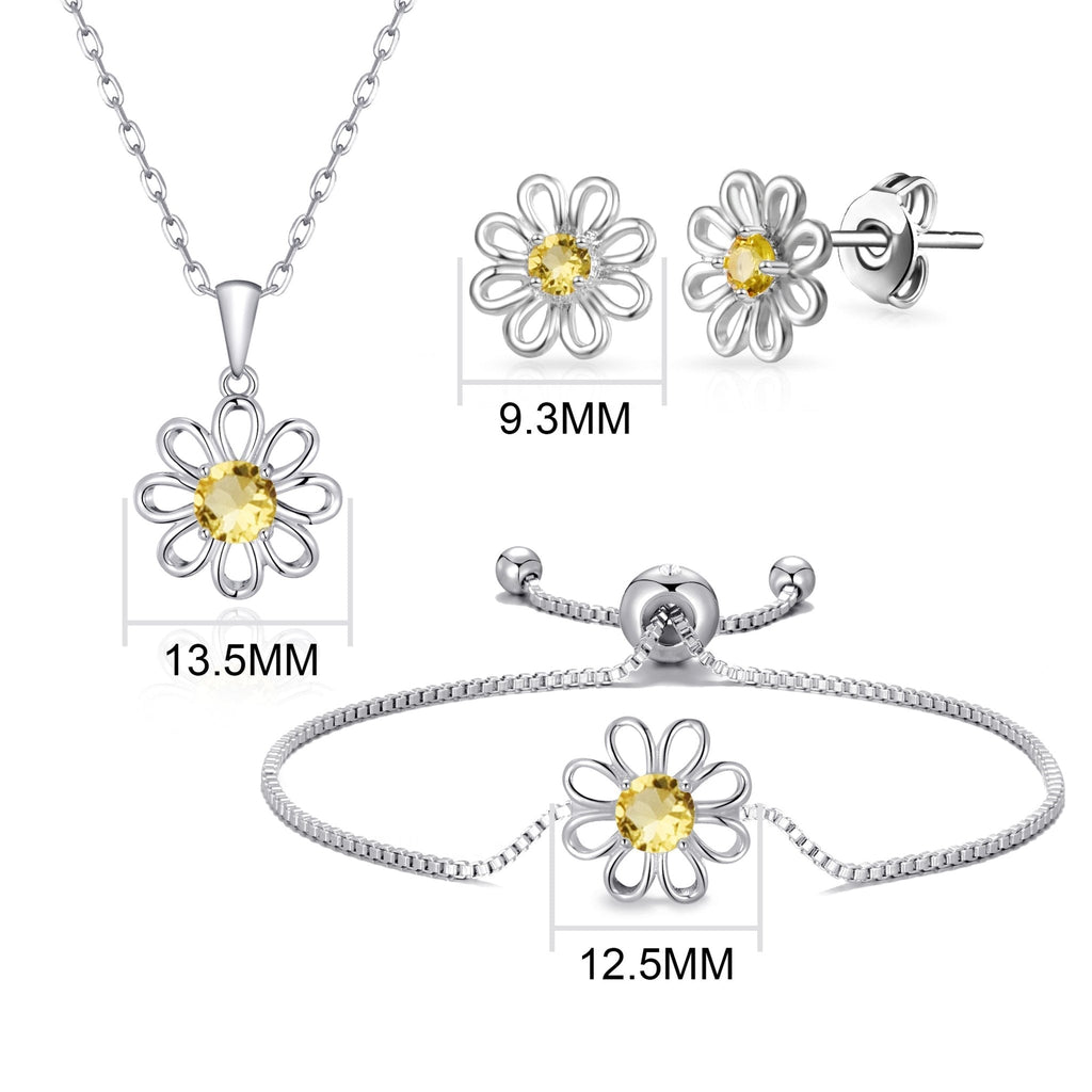 3pc Daisy Bracelet Set Created with Zircondia® Crystals
