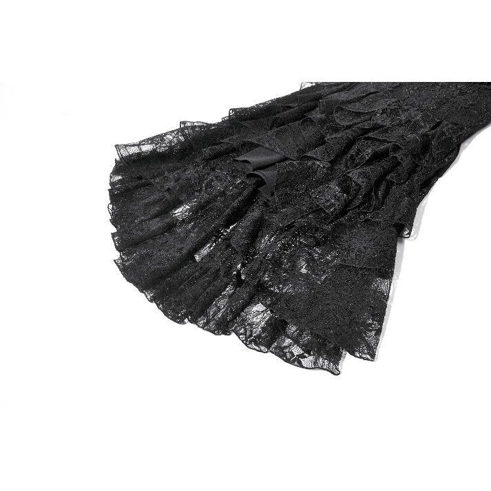 Dark in Love Romantic Gothic Lace Layered High-Low Dress