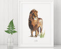 Watercolour Lion Fine Art Print