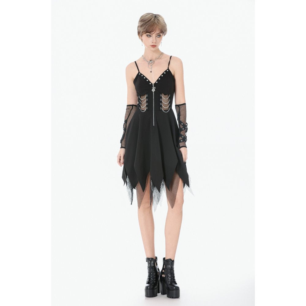 Dark in Love Punk Sleeveless Dress with Chains