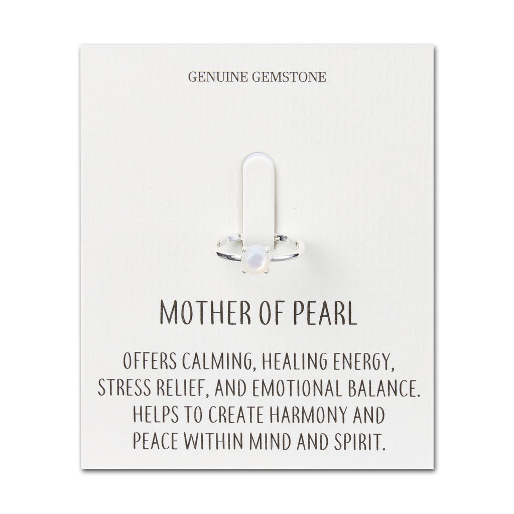Mother of Pearl Adjustable Ring with Quote Card