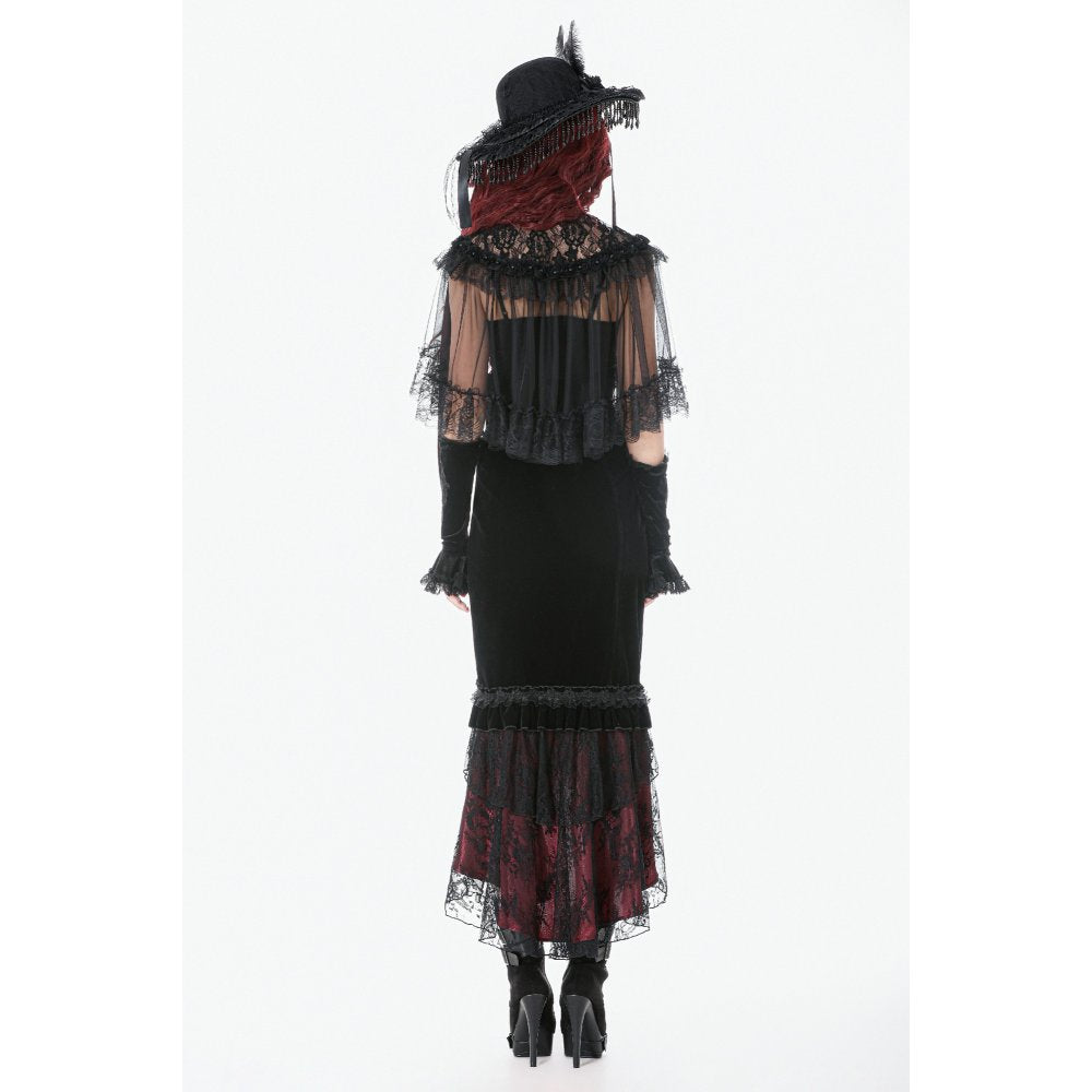 Dark in Love Gothic Elegant Velvet Mermaid Skirt