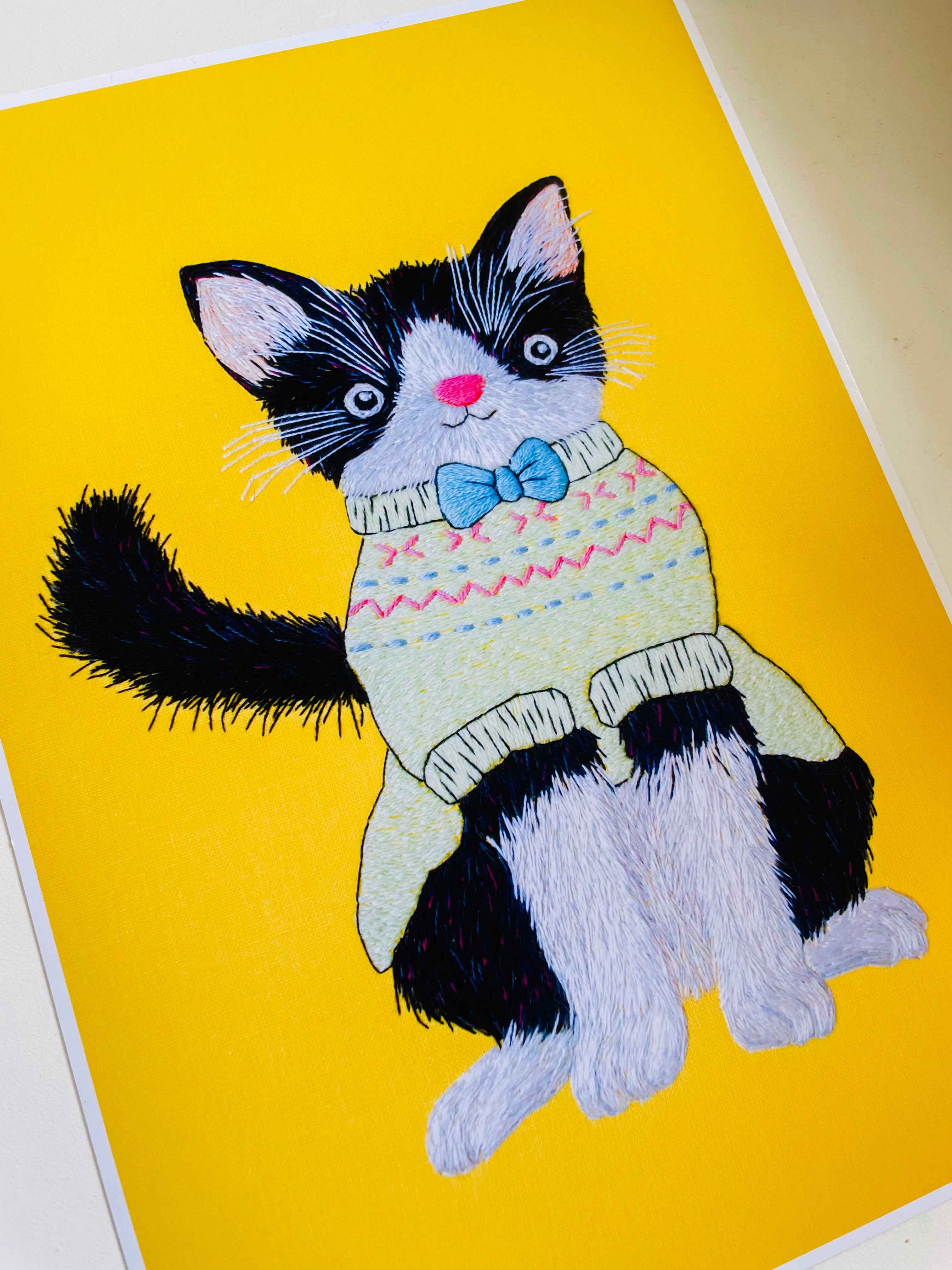 CLEARANCE Noodle the Jumper Cat Original Art