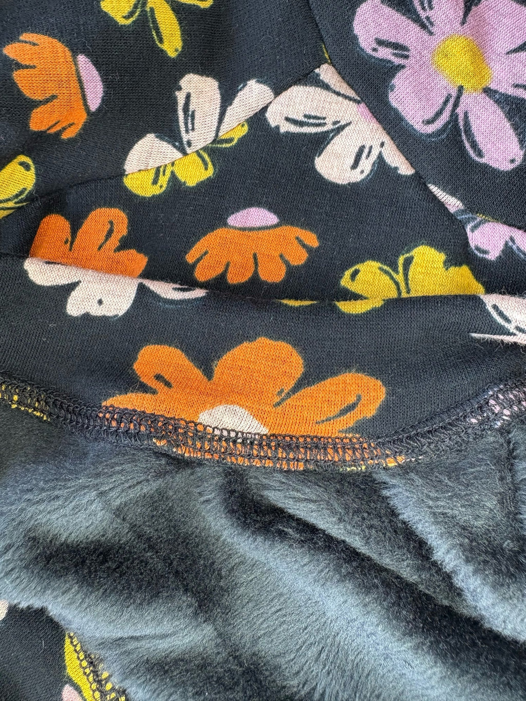 Fleece Lined Sweatshirt Jumper - Flower Power