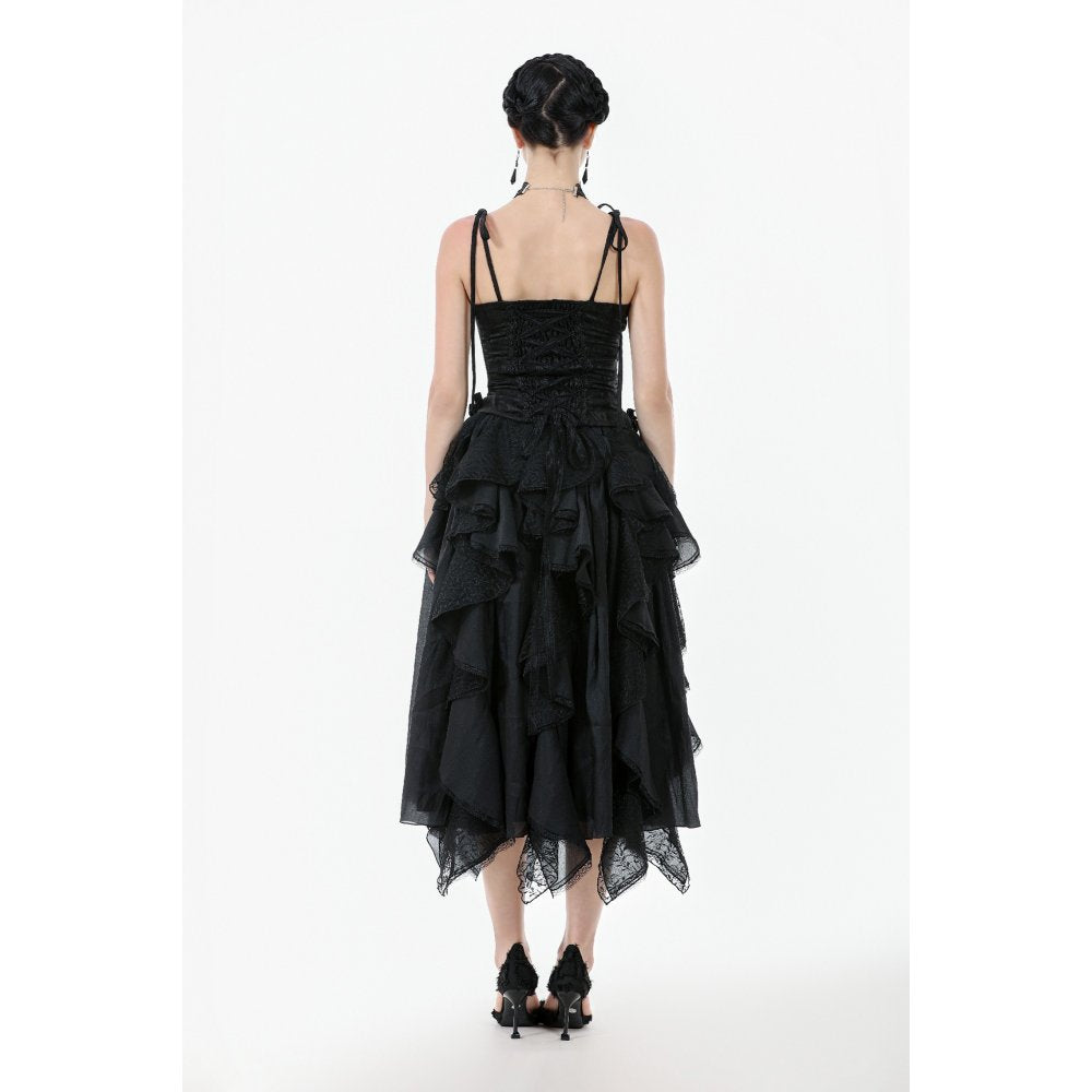 Dark in Love Selene Ruffled Floral Jacquard Corset Top - Size UK 16 Left Only!