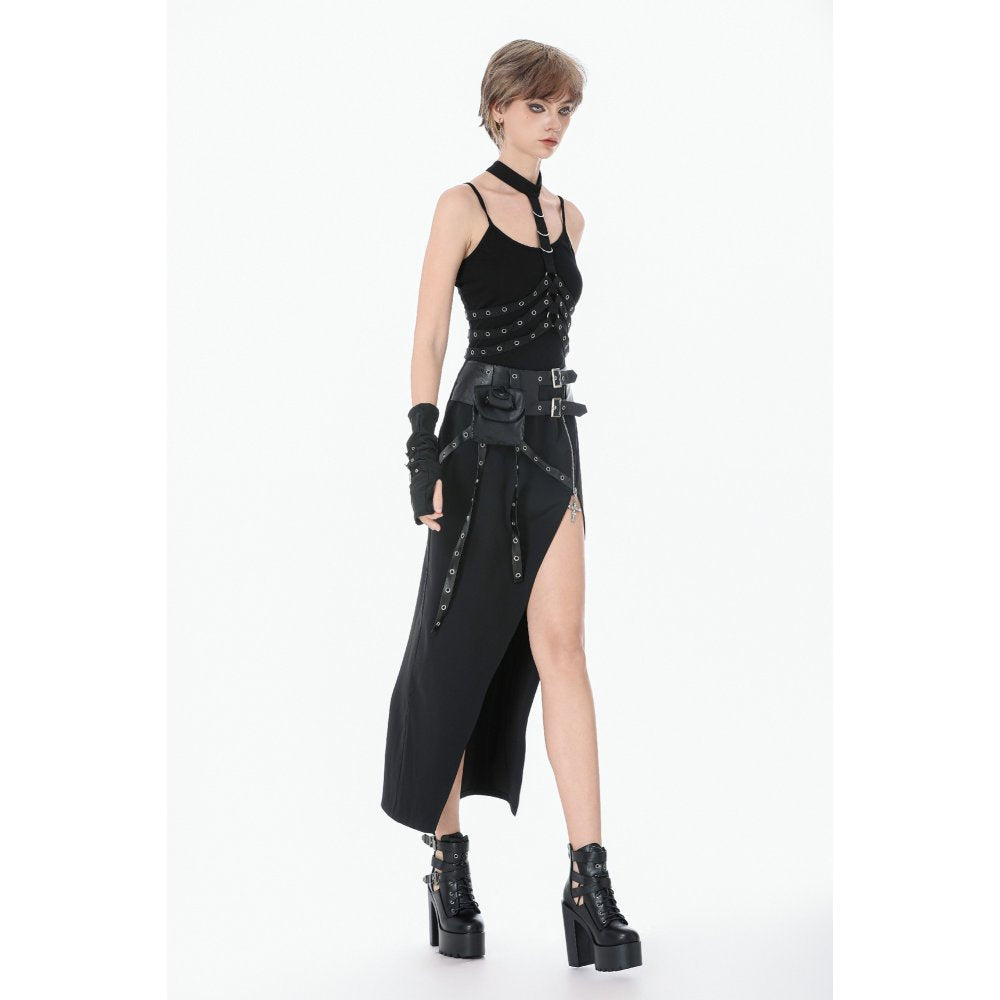 Dark In Love Punk Rib Cage Grommet Waist Cincher