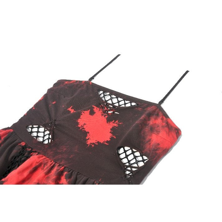 Dark in Love Red-Black Tie Dye Punk Dress
