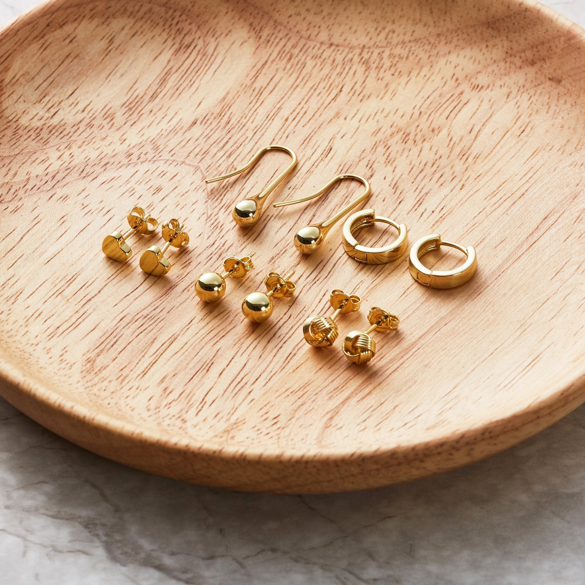 5 Pairs of 18k Gold Plated Earrings