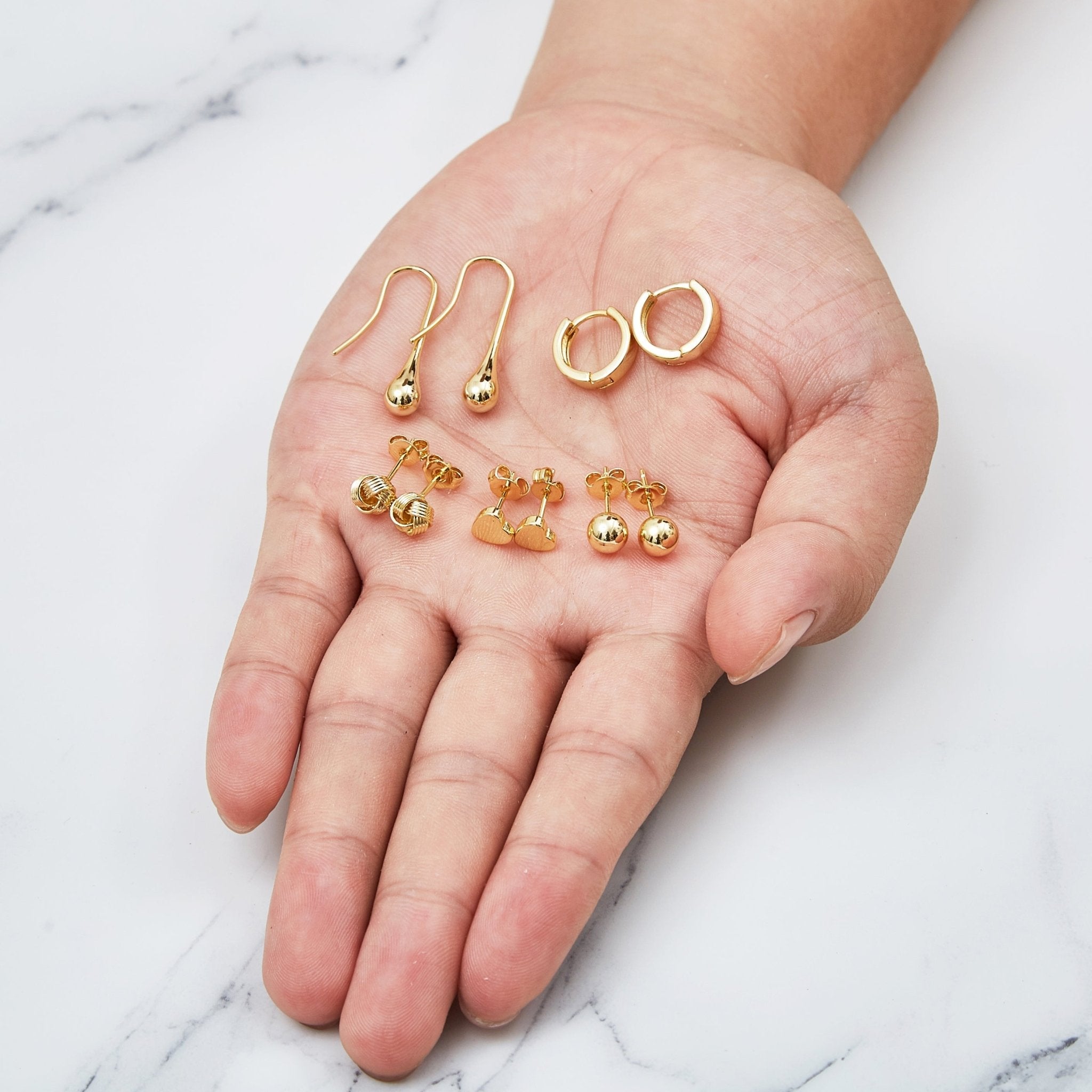 5 Pairs of 18k Gold Plated Earrings