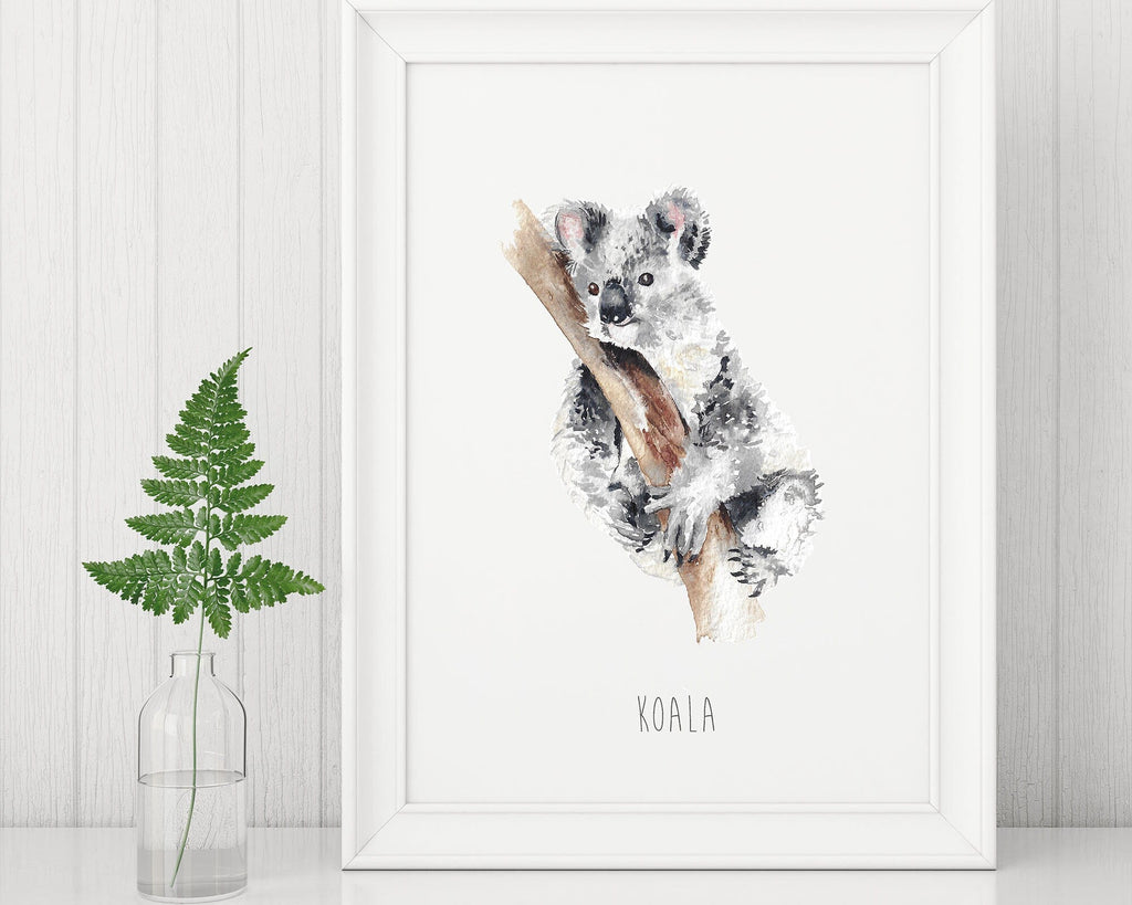 Personalised Watercolour Koala Bear Wall Print