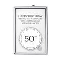 50th Birthday Heart Charm Stretch Bracelet with Quote Gift Box