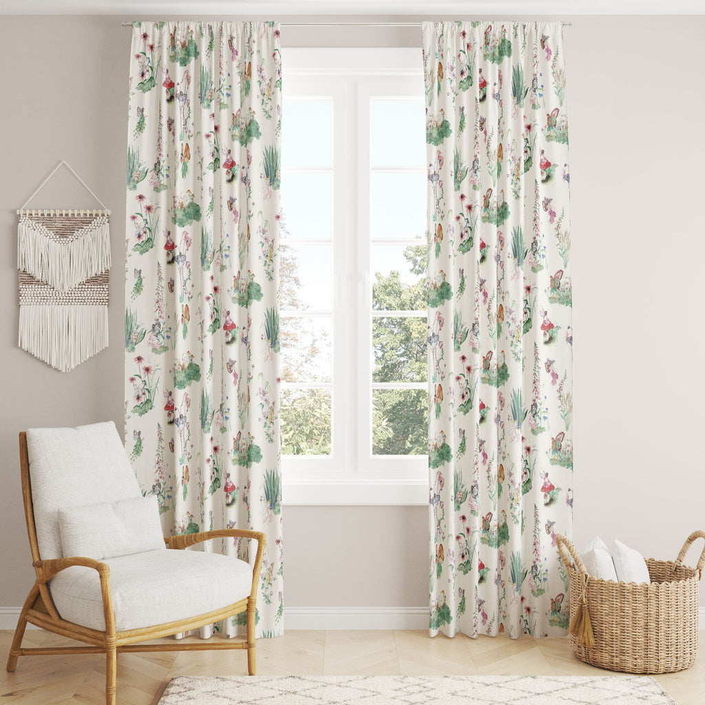Flower Fairy Garden - Children's Cotton Curtain Fabric