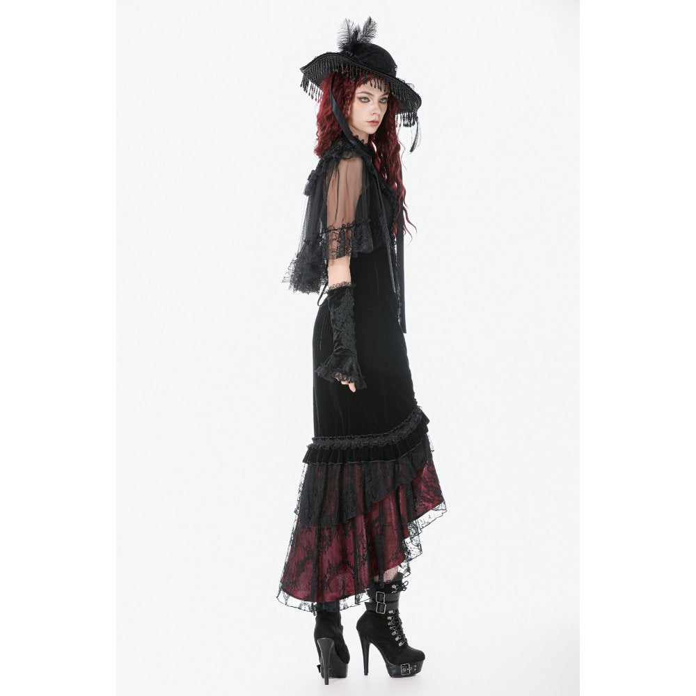 Dark in Love Gothic Elegant Velvet Mermaid Skirt