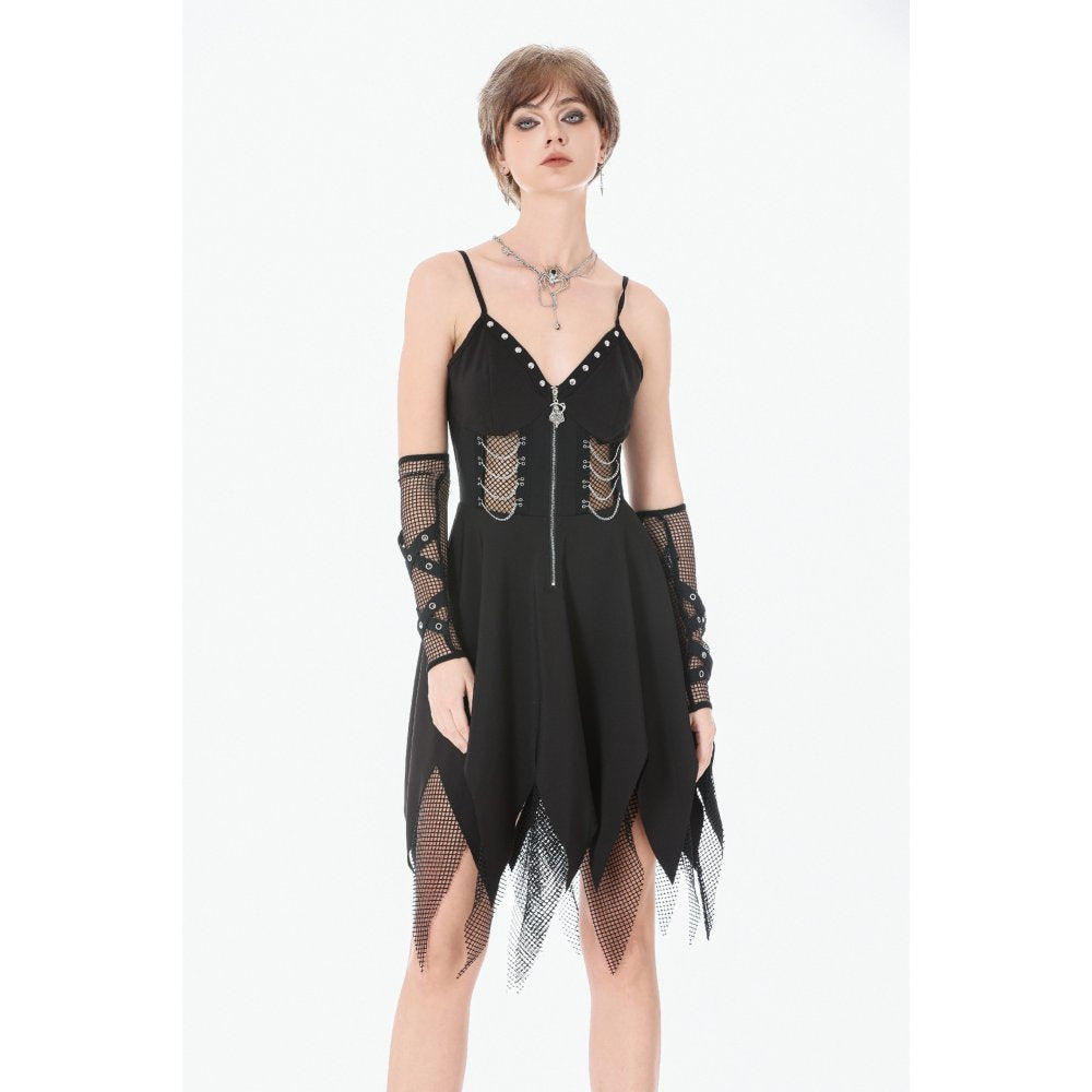 Dark in Love Punk Sleeveless Dress with Chains