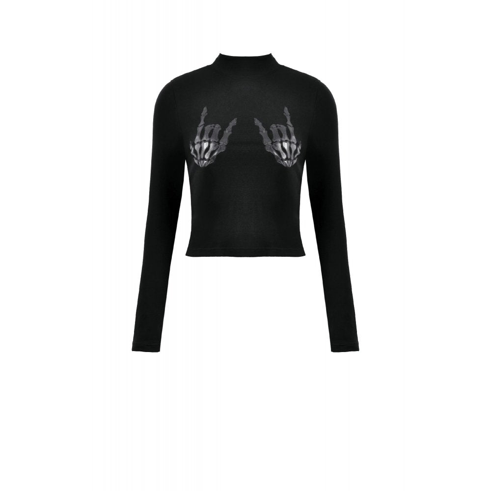 Dark in Love Lilith Skeleton Hands Long Sleeve Top