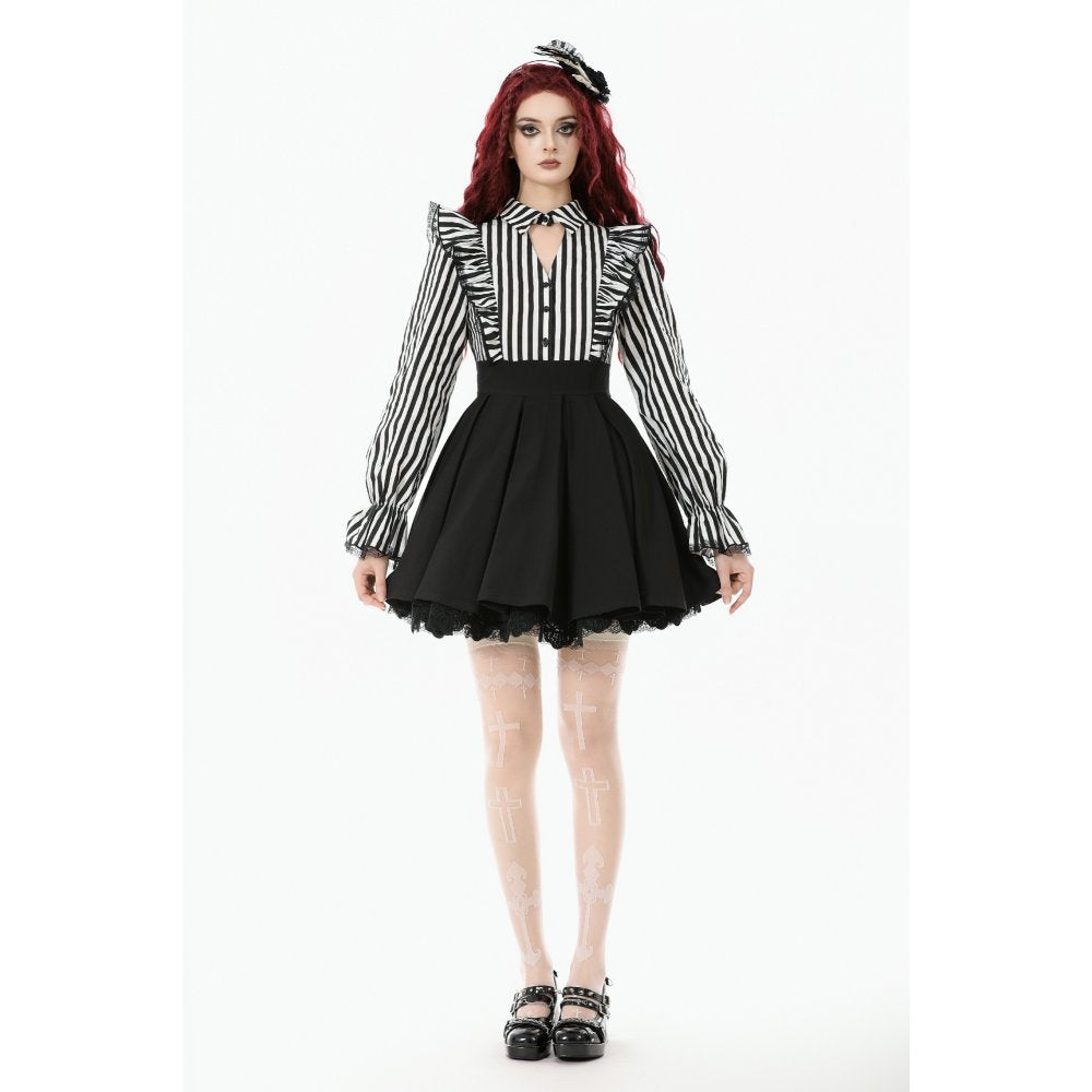 Dark in Love Striped Ruffle Gothic Lolita Dress
