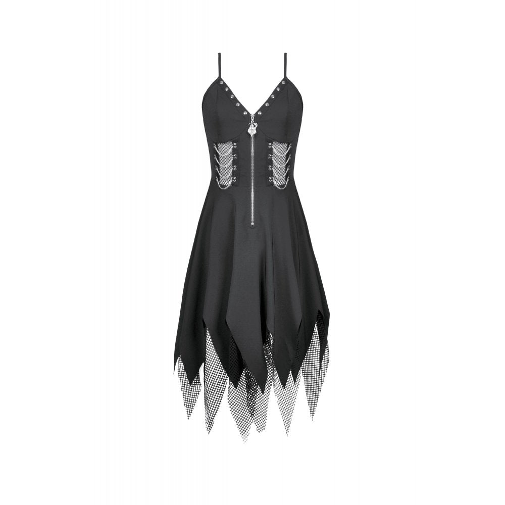 Dark in Love Punk Sleeveless Dress with Chains