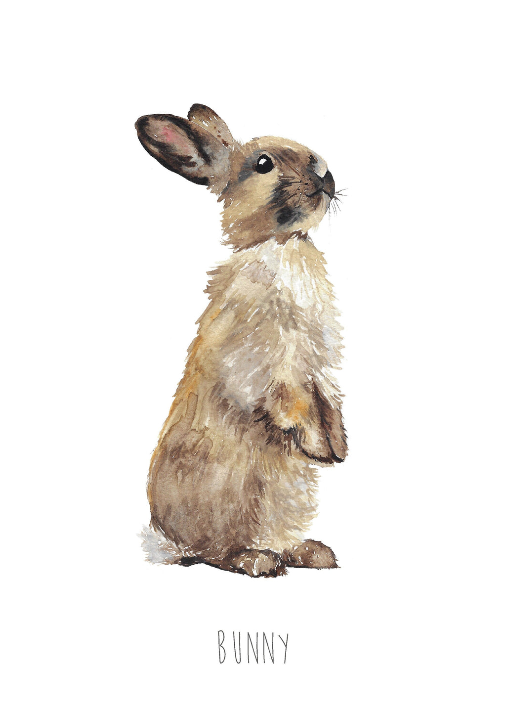 Watercolour Bunny Personalised Art Print