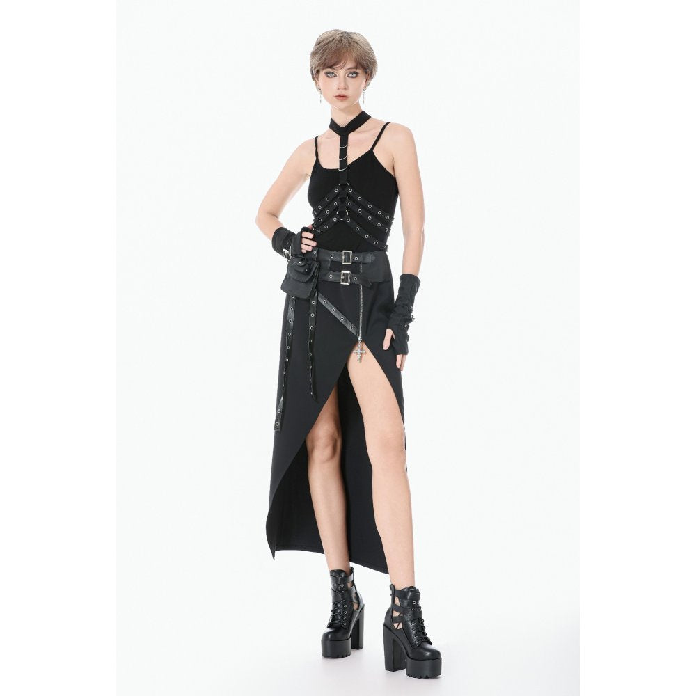 Dark In Love Punk Rib Cage Grommet Waist Cincher