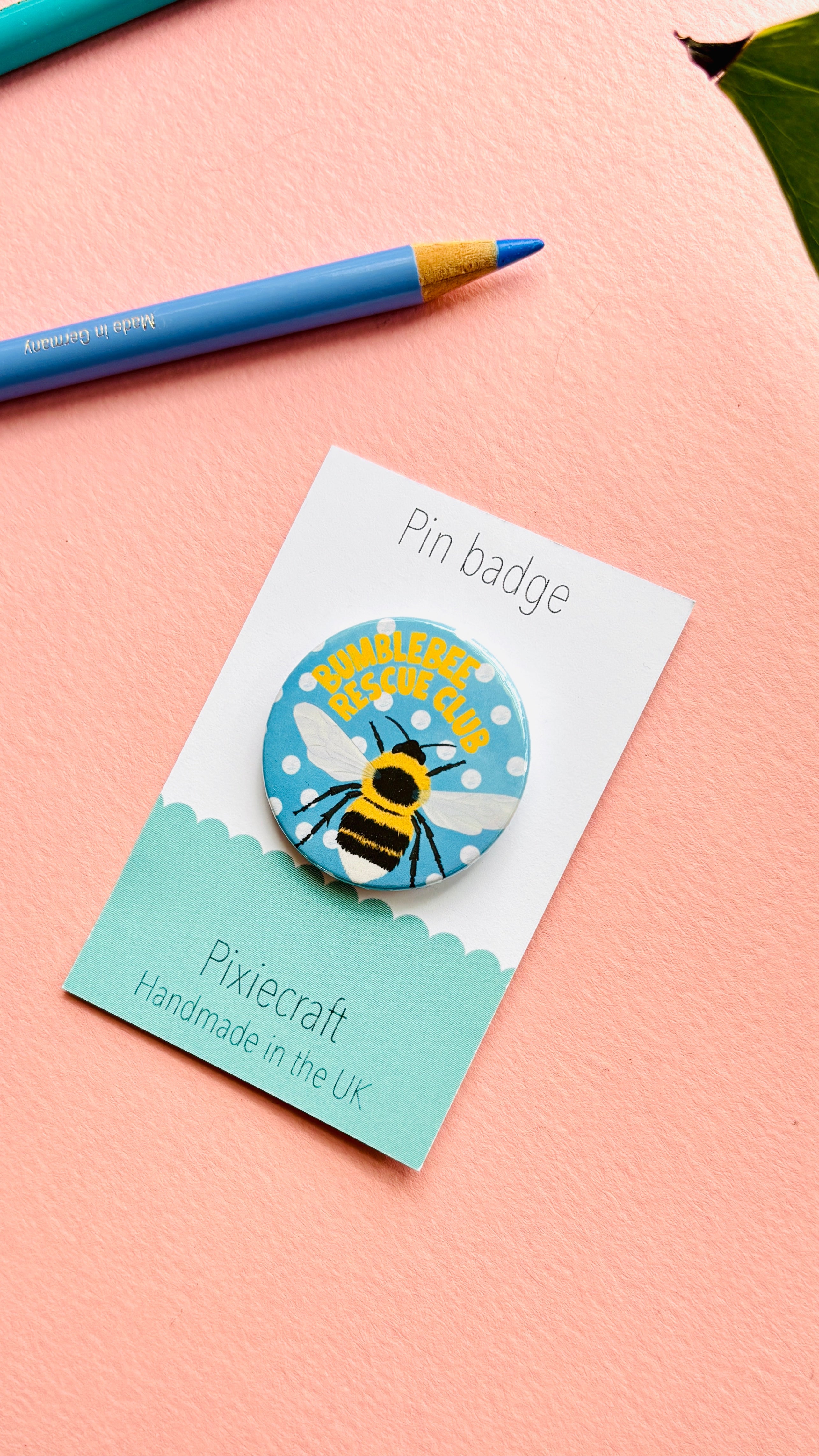Bumblebee Rescue Club Badge or Magnet- Bee Gifts