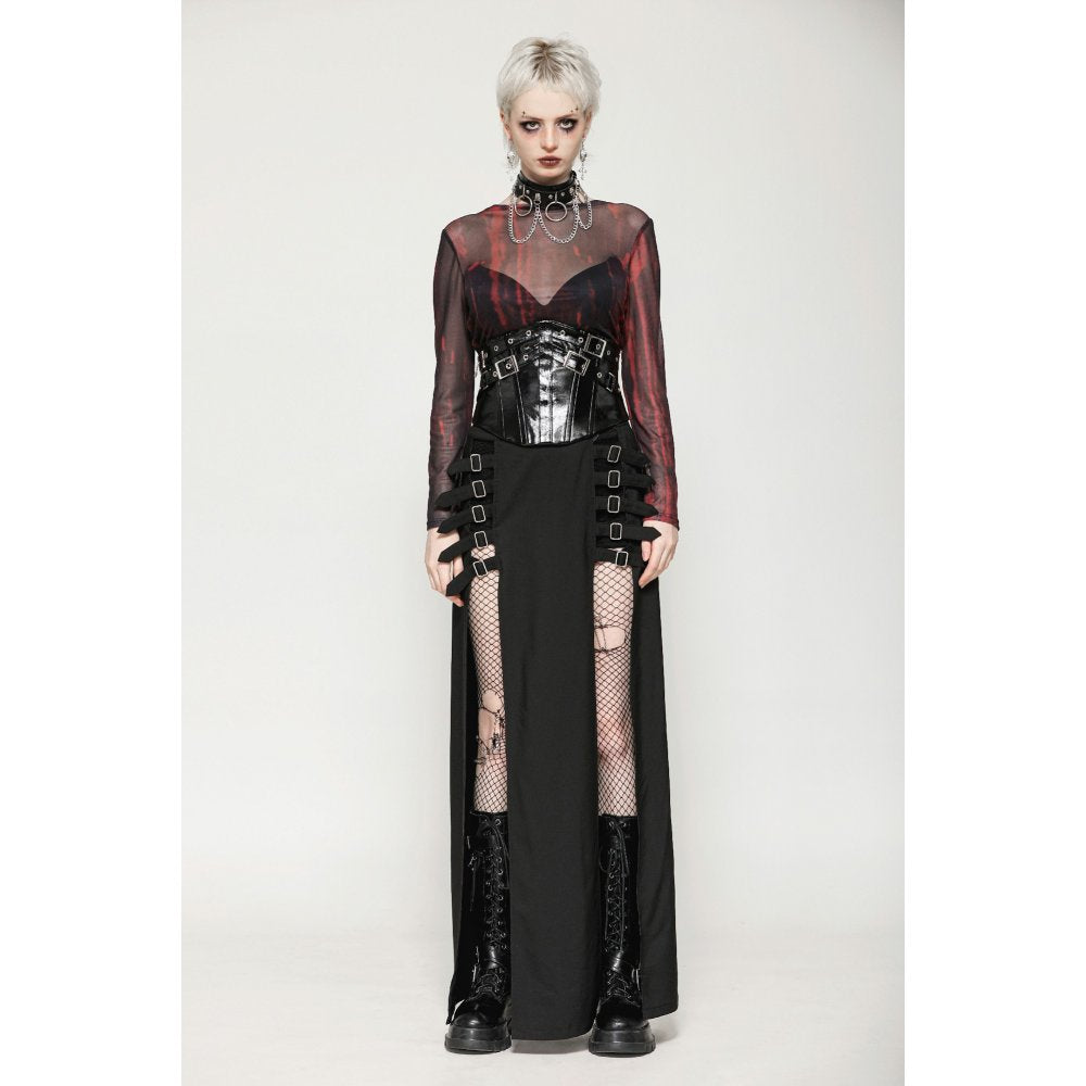 Dark in Lia Punk Love Patent Leather Waist Corset with Metal Accents - Size UK 18 Left Only!