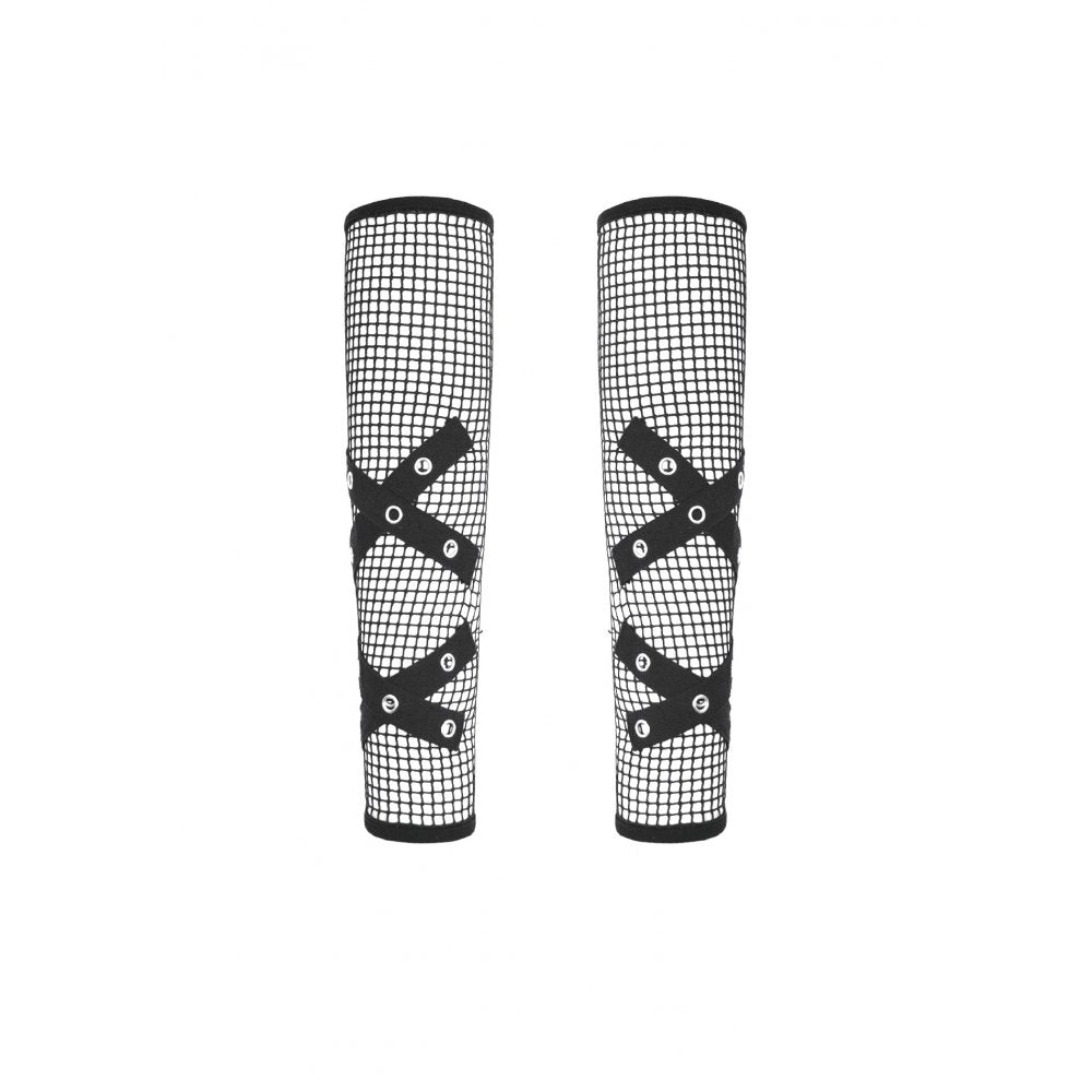 Dark In Love Punk Mesh Hollow Chain Decor Gloves
