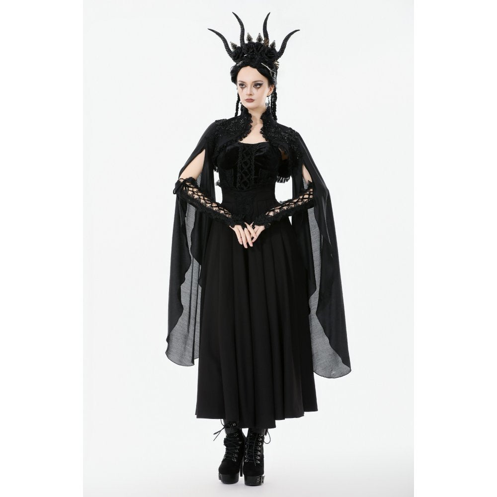Dark in Love Erzsébet Dramatic Lace Gothic Cape Shrug