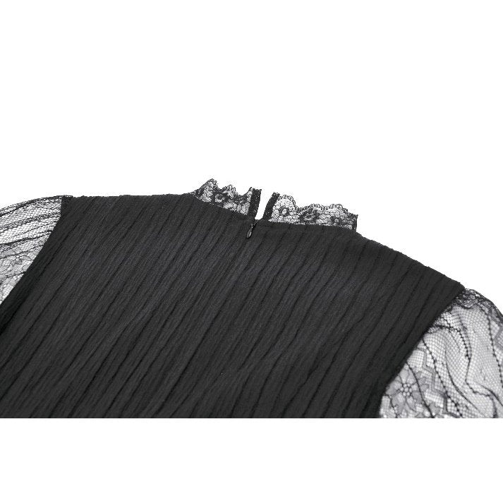 Dark in Love Dark Lace-Framed Silhouette Dress