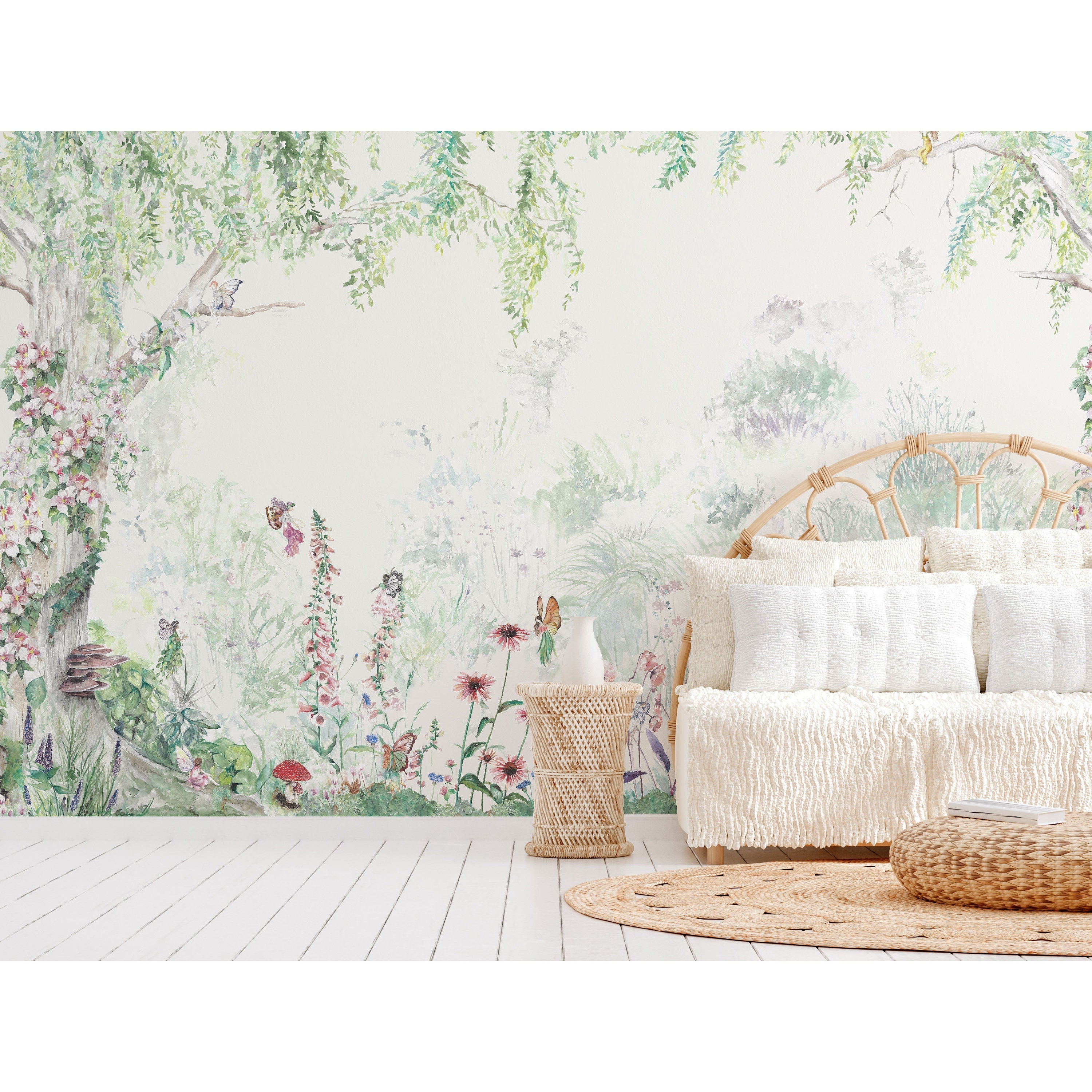 Fairy Forest Hand-Painted Wallpaper | Children's Bedroom Mural