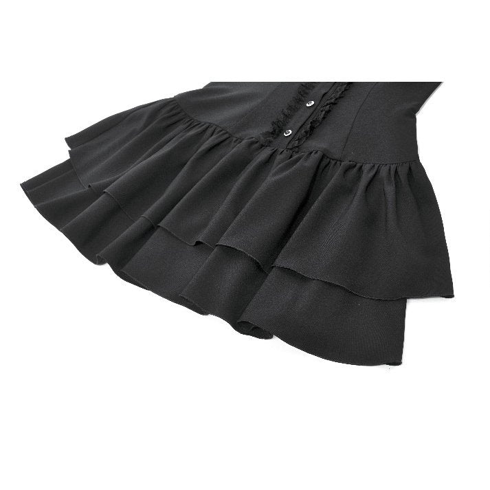 Dark in Love Lolita Bow-Trim Lace Dress