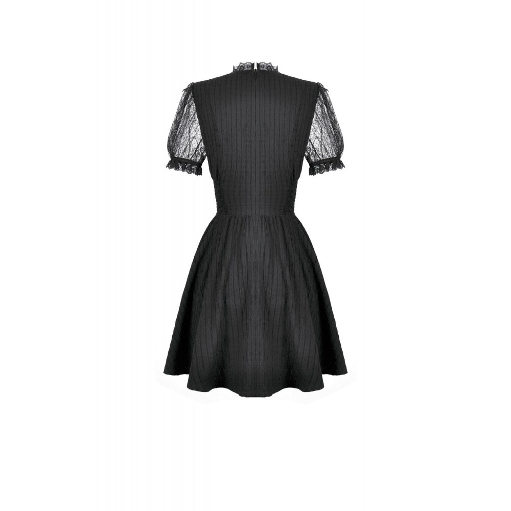 Dark in Love Dark Lace-Framed Silhouette Dress