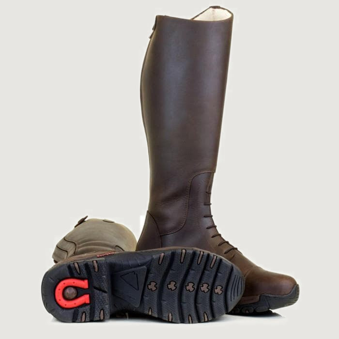 Nebraska Wool-lined Long Riding Boots - Brown