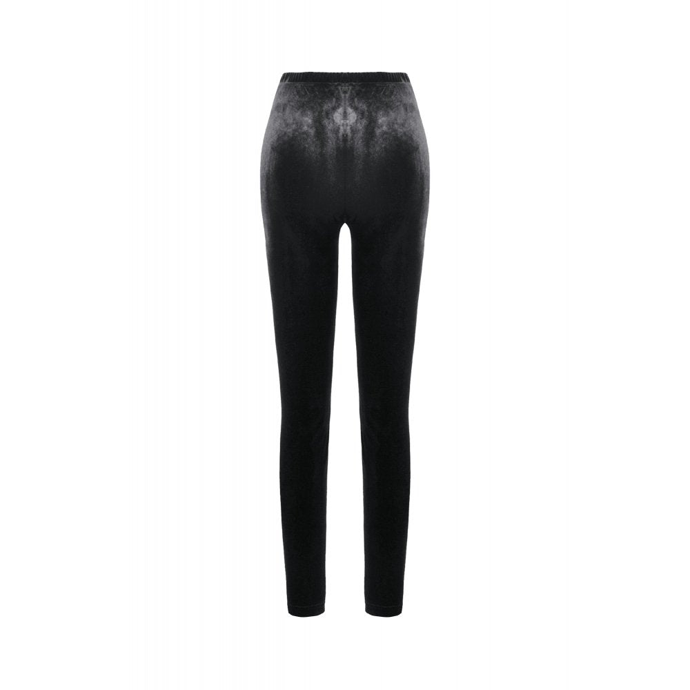 Dark in Love Gothic Velvet Mesh Patchwork Leggings