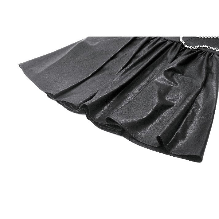 Dark in Love Harness Chain Faux Leather Mini Dress